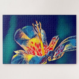 Tiger-Blume in Blau Puzzle