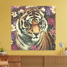 Tiger-Blume-Leinwand Leinwanddruck