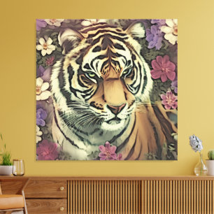 Tiger-Blume-Leinwand Leinwanddruck
