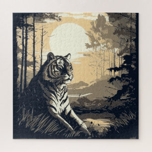 Tiger boho art puzzle