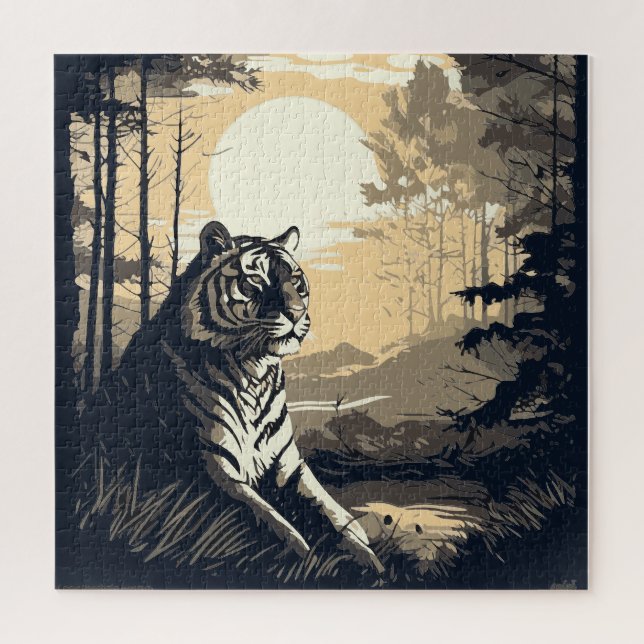 Tiger boho art puzzle (Vertikal)