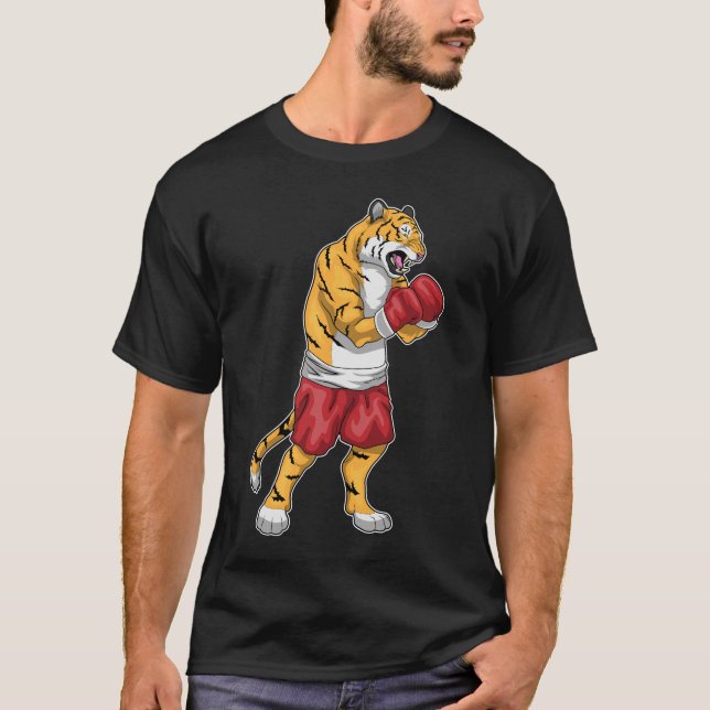 Tiger Boxer Boxhandschuhe Boxing T-Shirt (Vorderseite)