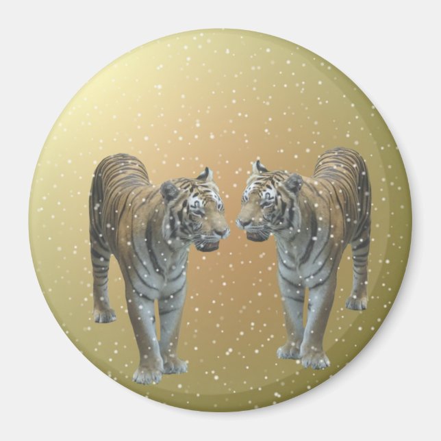 Tiger Buddies Christmas Magnet (Vorne)