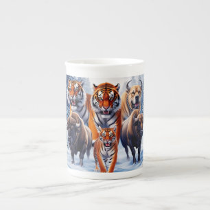 Tiger Buffalo Hund im Freien Prozellantasse