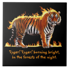 Tiger Burning Decorative Tile Fliese