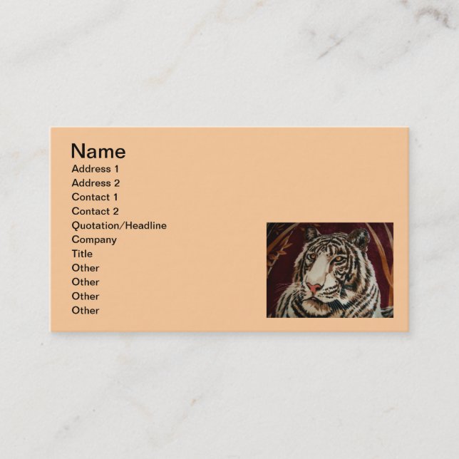 Tiger Business Card Visitenkarte (Vorderseite)