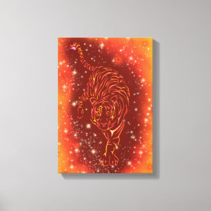 Tiger Canvas Print in Galaxy Starry Night Leinwanddruck