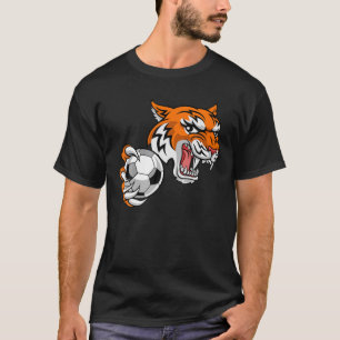 Tiger Cartoon Sportfreunde-Team Mascot Fußball-Bun T-Shirt