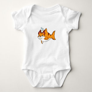 Tiger cat as Shark in Water.PNG Baby Strampler