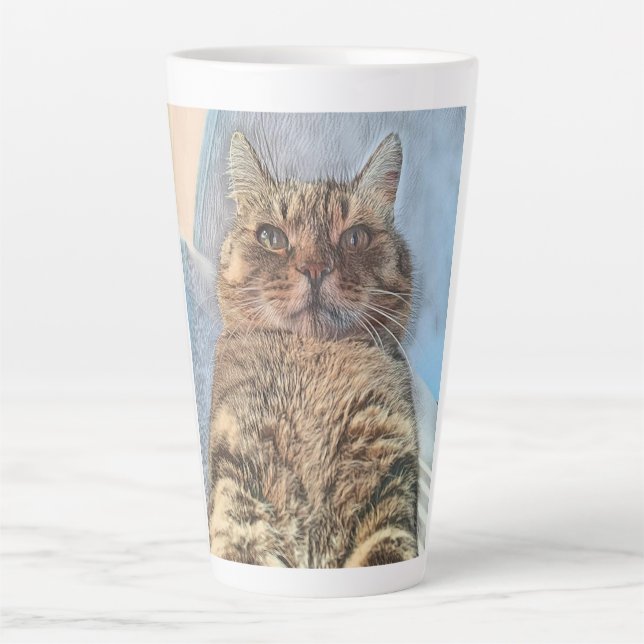 Tiger Cat Illustration Design Milchtasse (Vorderseite)
