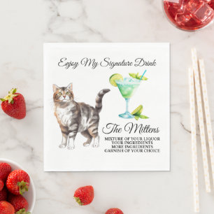 Tiger Cat Pet Wedding Signature Drink Hochzeit Hau Serviette