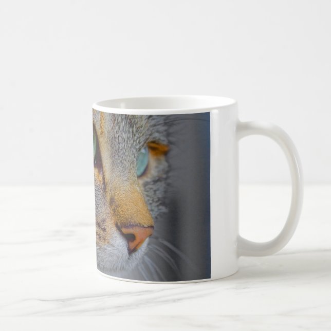 Tiger Cat Portrait Kaffeetasse (Rechts)