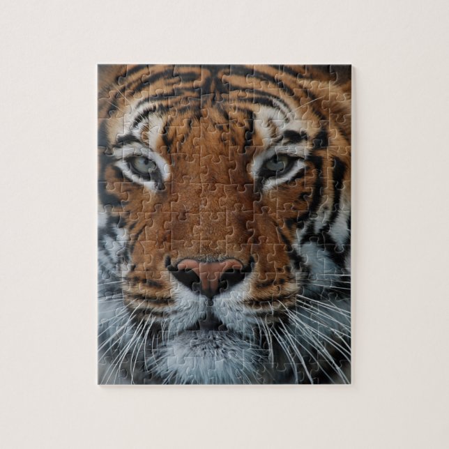 Tiger Cat Stripes Jungle Mist Animal Puzzle (Vertikal)