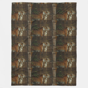 Tiger Cat Tierdruck Personalisierte Jahrestage Fleecedecke