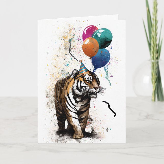 Tiger Celebration Grußkarte Karte (Vorderseite)