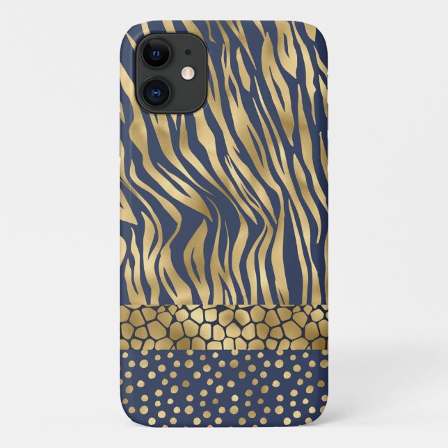 Tiger Chic Gold Chic Stilvolle Case-Mate iPhone Ca Hülle (Rückseite)