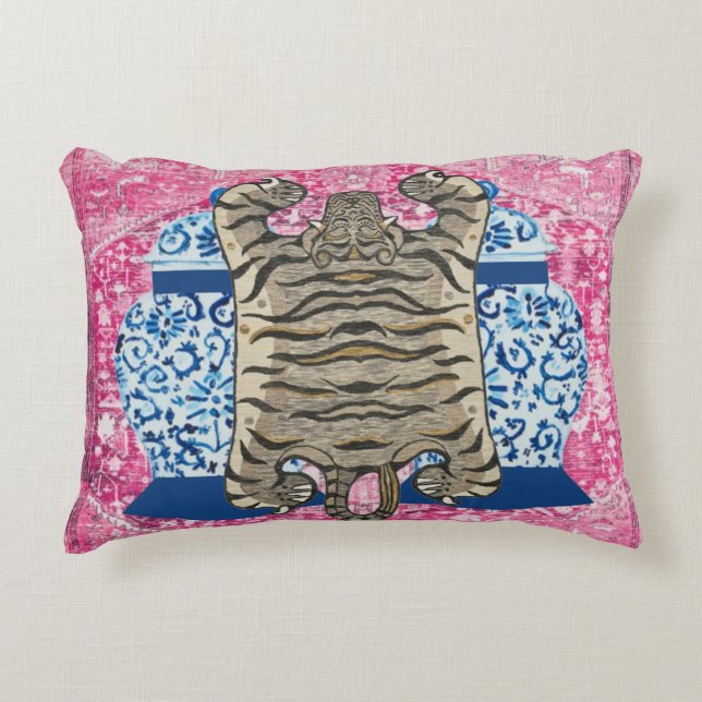 Tiger Chinoiserie Ginger Jar jars Doormat Mat Rug Dekokissen (Vorderseite)