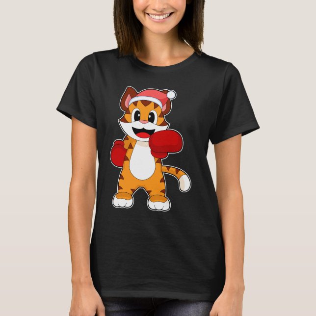 Tiger Christmas Boxer T-Shirt (Vorderseite)