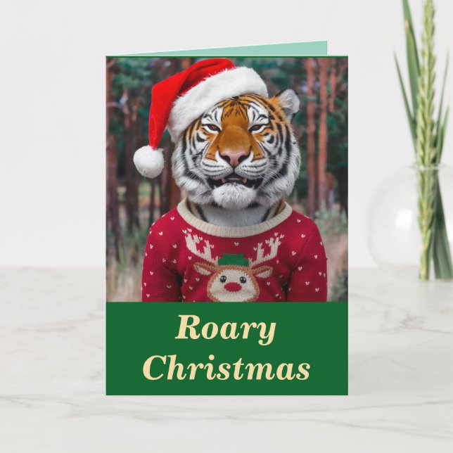 Tiger Christmas Karte (Vorderseite)