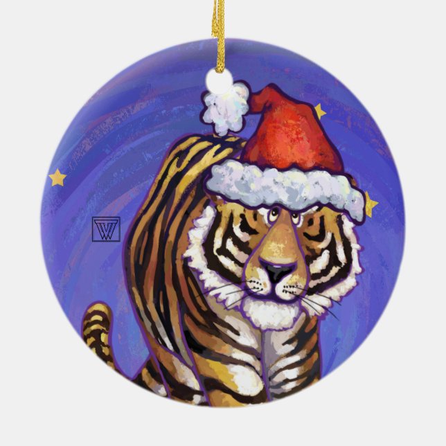 Tiger Christmas Keramik Ornament (Hinten)