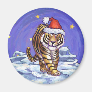 Tiger Christmas Magnet