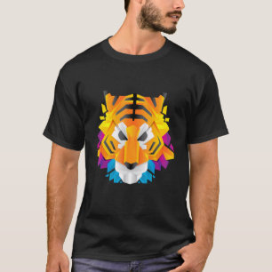 Tiger Colorful Tiger Head Rainbow Angry Bangali T-Shirt