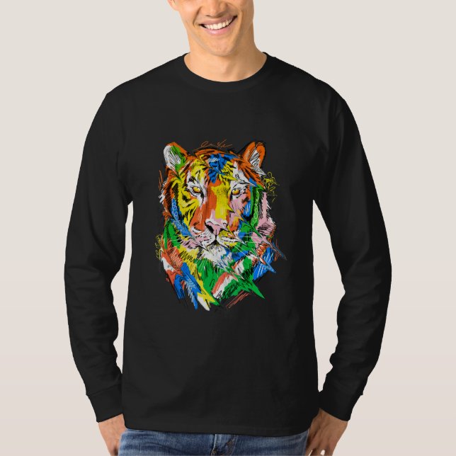 Tiger colourful animal art animal lovers tiger T-Shirt (Vorderseite)