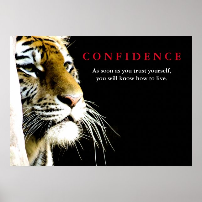 Tiger Confidence Zitat Inspiration Poster (Vorne)