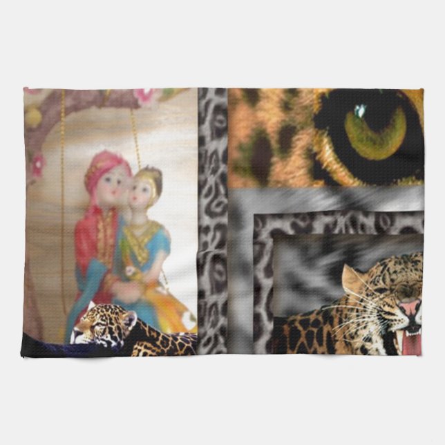 Tiger & Couple Art Print Handtuch (Horizontal)