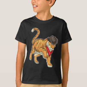Tiger Cowboy Cowboy-Hut T-Shirt