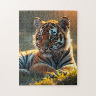 Tiger Cub im Sonnenaufgang Puzzle