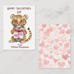 Tiger Cub Kid's Valentine Party Mitteilungskarte