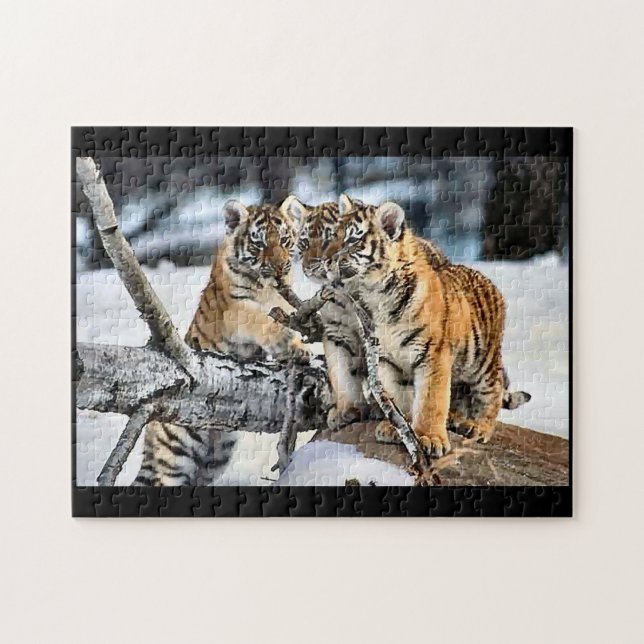 Tiger Cubs beim Spielen Puzzle (Horizontal)