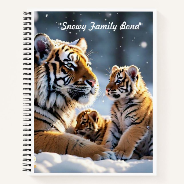 "Tiger Cubs' erster Schneefall" Notizbuch (Vorderseite)