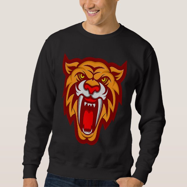 Tiger Cute Animal of Jungle Forest Tiger Graphic O Sweatshirt (Vorderseite)