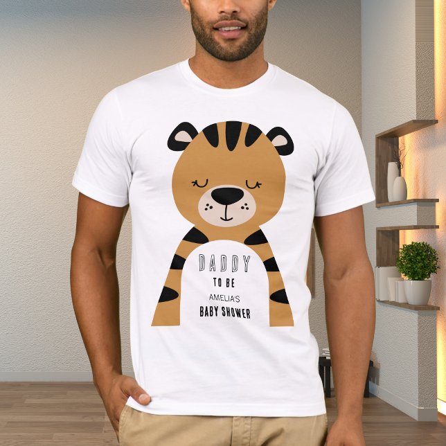 Tiger Daddy To Be Neutral Baby Shower  T-Shirt (Von Creator hochgeladen)