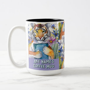 Tiger, der das große Buch Zwei-Tone-Kaffee-Tasse h Zweifarbige Tasse