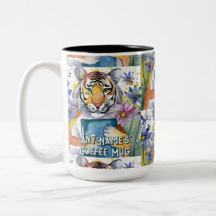 Tiger, der das große Buch Zwei-Tone-Kaffee-Tasse h Zweifarbige Tasse