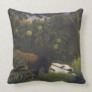 Tiger, der ein Pferd und einen schlafenden Kissen