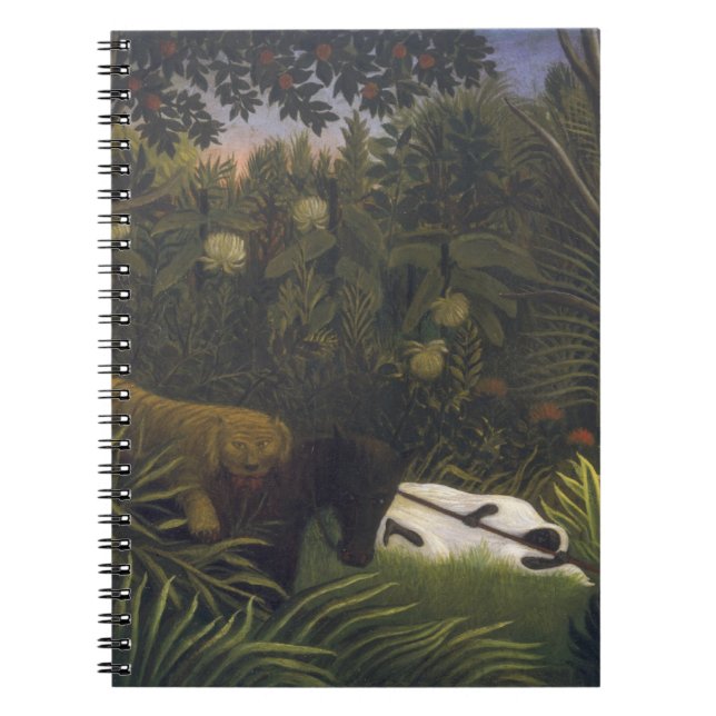 Tiger, der ein Pferd und einen schlafenden Notizblock (Vorderseite)