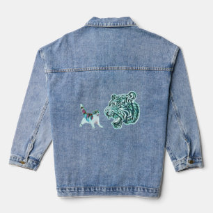 Tiger der König des Dschungels und Tiere Jeansjacke