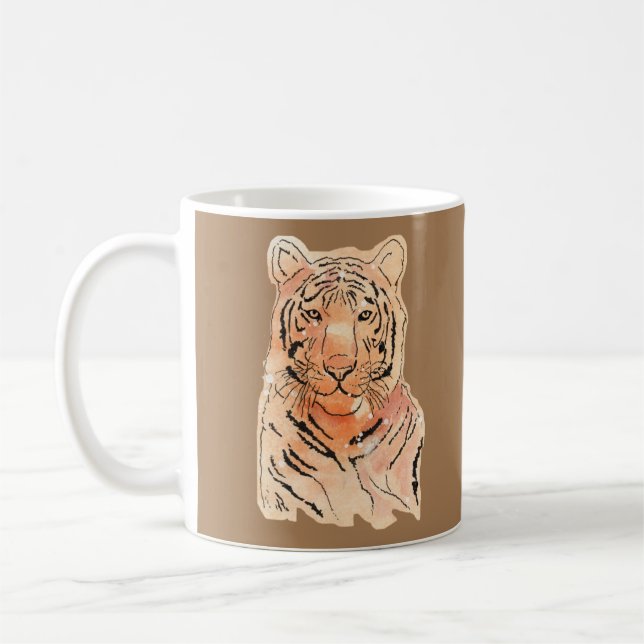 Tiger-Design auf einer Tasse (Links)