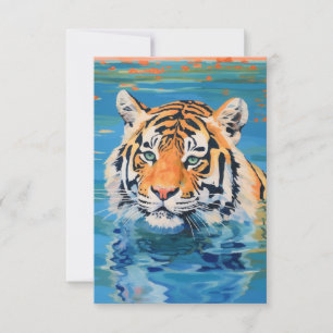 Tiger-Design, bemalt, farbenfrohe Kunst Dankeskarte