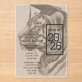 Tiger Design | Custom Graduation Invitation Cards Acryleinladungen