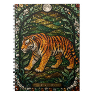 Tiger Dichter Dschungel Illumina Buntglas Notizblock