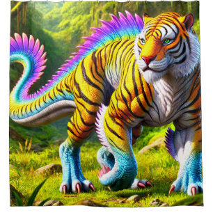Tiger Dinosaur Duschvorhang