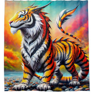 Tiger Dinosaur Duschvorhang