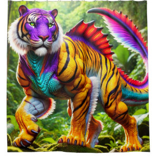 Tiger Dinosaur Duschvorhang