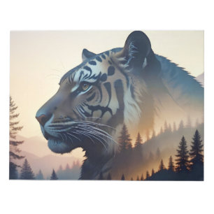 Tiger Doppelexposition Tierart Wildnis Notizblock