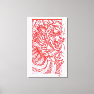 Tiger Dotwork tora Leinwanddruck